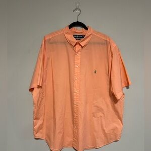 Ralph Lauren Men’s Casual Orange Short Sleeve Button Down Shirt Size 3XB